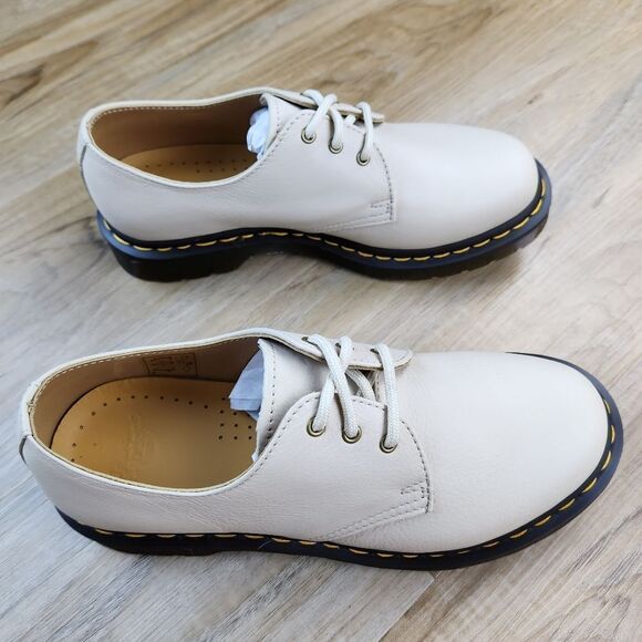 🩵NIB Dr. Martens Parchment Beige Virginia Leather 1461 Oxfords Size 10 - Picture 8 of 16